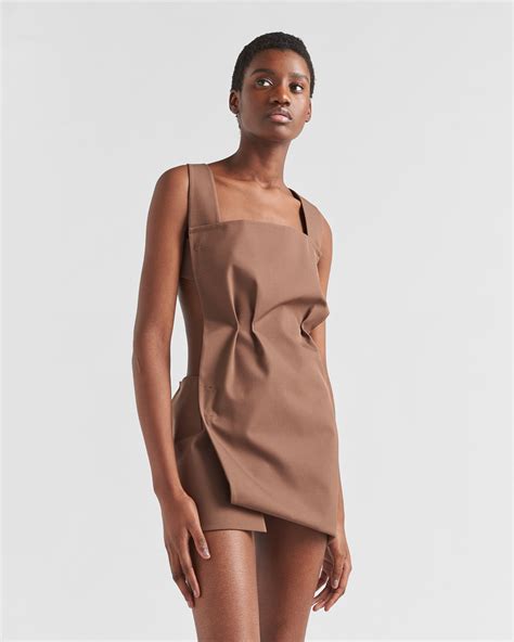 babydoll prada|Bark Brown Gabardine Mini.